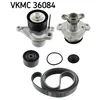 Image de Pompe À Eau+Jeu De Courroie Trapézoïdale À Nervures Skf Vkmc36084 Nissan;Renault