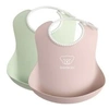 Image de Lot de 2 Bavoirs Souples - Rose Poudré/Vert Poudré