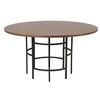 Image de Table de repas effet bois et noir en MDF et acier Copenhagen 140 cm