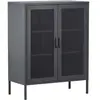 Image de - Buffet 2 portes grillagées en acier Misha Gris