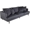 Image de Canape droit ebuy24 3 places en velours gris 255 x 255 x 66 cm