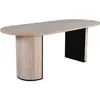 Image de - Table de repas ovale Bianca 200 x 90 cm noir et naturel