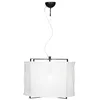 Image de By Rydens Lampe à suspension Softy Ø60 cm   Design élégant noir mat et blanc, abat-jour en lin, hauteur réglable, éclairage chaleureux pour le salon et la chambre en occasion ou reconditionné