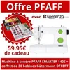 Image de Machine à coudre Smarter 140S - 21 points, enfile-aiguille intégré, LED - Blanc