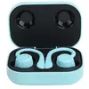Image de Ecouteur Bluetooth à Crochet d'Oreille Intra-auriculaires avec Boîte de Charge Bleu