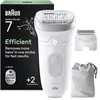 Image de Braun Silk-épil 7 Épilateur Femme Épilateur Électrique Femme Avec Grande Tête Pour Une Épilation Simple, Wet & Dry, Peau Lisse Longue 7-041, Blanc/Argent en occasion ou reconditionné