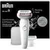 Image de Braun Epilateur Electrique Pour Femmes Silk-épil 9 9-030 Avec Tête Pivotante Pour Epilation Facile, Tête De Rasoir, Sabot Tondeuse Et Rouleaux De Massage, Peau Douce Longue Durée, Blanc/Rose en occasion ou reconditionné
