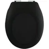 Image de abattant wc thermo dur neela noir mat - charnières abs chromé