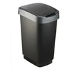 Image de Poubelle TWIST 25 litres argent foncé Poubelle avec balançoire et couvercle à charnière