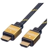 Image de Roline Gold - Câble HDMI avec Ethernet - HDMI mâle pour HDMI mâle - 7.5 m - double blindage - noir, or