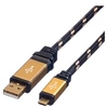 Image de GOLD câble USB 2.0 - Type AB mâle - Câble Micro USB - Câble de recharge pour Smartphone et Tablette - 0.8m