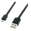 Image de Roline - Câble Usb - Usb A 4 Broches, Type A (M) - Micro-Usb Type B A 5 Broches (M) - 1 M ( Usb / Usb 2.0 ) - Moulé - Noir