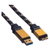Image de Roline Gold - Câble USB - USB type A (M) pour Micro-USB de type B (M) - USB 3.0 - 2 m - Noir/or