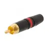 Image de Connecteur Droit RCA Mâle Compatible au Câble O.D. 3,5mm à 6,1mm Noir / Rouge