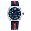 Image de Tommy Hilfiger Montre à Mouvement à Quartz Trois Aiguilles pour la Jeunesse avec Bracelet en Silicone Bleu Marin - 1720019 en occasion ou reconditionné