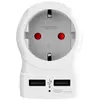 Image de Adaptateur électrique Europe vers USA avec 2 ports USB Blanc