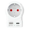 Image de Adaptateur Secteur Europe vers USA avec USB-A / USB-C 16A 4000W Blanc