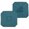 Image de Galette de chaise italienne et unie polyester turquoise 40x40 cm