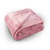 Image de Couverture polaire unie ''pilonga'' polyester rose clair 180x220 cm