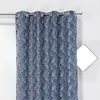 Image de Rideau d'ameublement imprimé art déco polyester bleu 135x250 cm