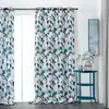 Image de Rideau tamisant et imprimé magnolia polyester bleu marine 135x250 cm