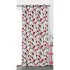 Image de Rideau tamisant et imprimé magnolia polyester bordeaux 135x250 cm