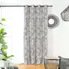 Image de Rideau aux feuilles stylisées polyester/jacquard beige 140x260 cm