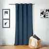 Image de Rideau thermique au style bouclette polyester bleu 140x260 cm