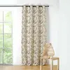 Image de Rideau tamisant vintage floral polyester jaune safran 140x240 cm
