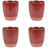 Image de Coffret de 4 gobelets jaspe 20 cl rouges en grès