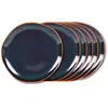 Image de De 6 assiettes plate 27 cm (lot bleues en grès