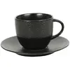 Image de De 6 tasse à thé et sous-tasse vésuvio 22 cl (lot noir en grès