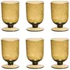 Image de De 6 verres à pied gordes bullé 25 cl ambre (lot jaune