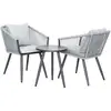 Image de Salon détente en corde tressée aluminium gris