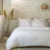 Image de Parure housse de couette percale coton blanc 200x200 cm