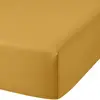 Image de Drap housse coton moutarde 140x190 cm