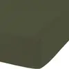 Image de Drap housse percale de coton kaki 160x200 cm