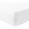 Image de Drap housse flanelle de coton blanc 140x190 cm