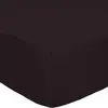 Image de Drap housse percale de coton noir 140x190 cm