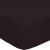 Image de Drap housse percale de coton noir 160x200 cm
