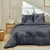Image de Parure housse de couette + taie(s) gaze coton bleu jean 260x240