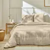Image de Parure housse de couette + taie(s) gaze coton beige 240x220 cm