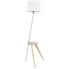 Image de Lampadaire h154 en bois et en métal gris aluminor