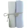 Image de Lot de 2 draps housses bébé blanc et bleu 60x120 cm