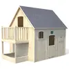 Image de Maisonnette en bois avec mezzanine et bac à sable