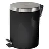 Image de Poubelle salle de bain à pédale 5l en métal noir