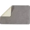Image de Tapis de bain uni 50x80 en polyester gris 50x80cm
