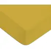 Image de Drap housse coton uni bonnet 25cm jaune moutarde 90x190cm