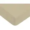 Image de Drap housse uni coton beige 90x190cm