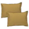 Image de Lot de 2 taies d'oreiller unies coton finition bourdon miel 50x70cm